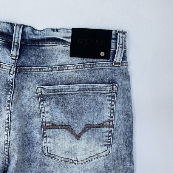 Guess Men's Slim Denim Shorts Super Stretch Blue Dye Wash Size 36 - Picture 5 of 5